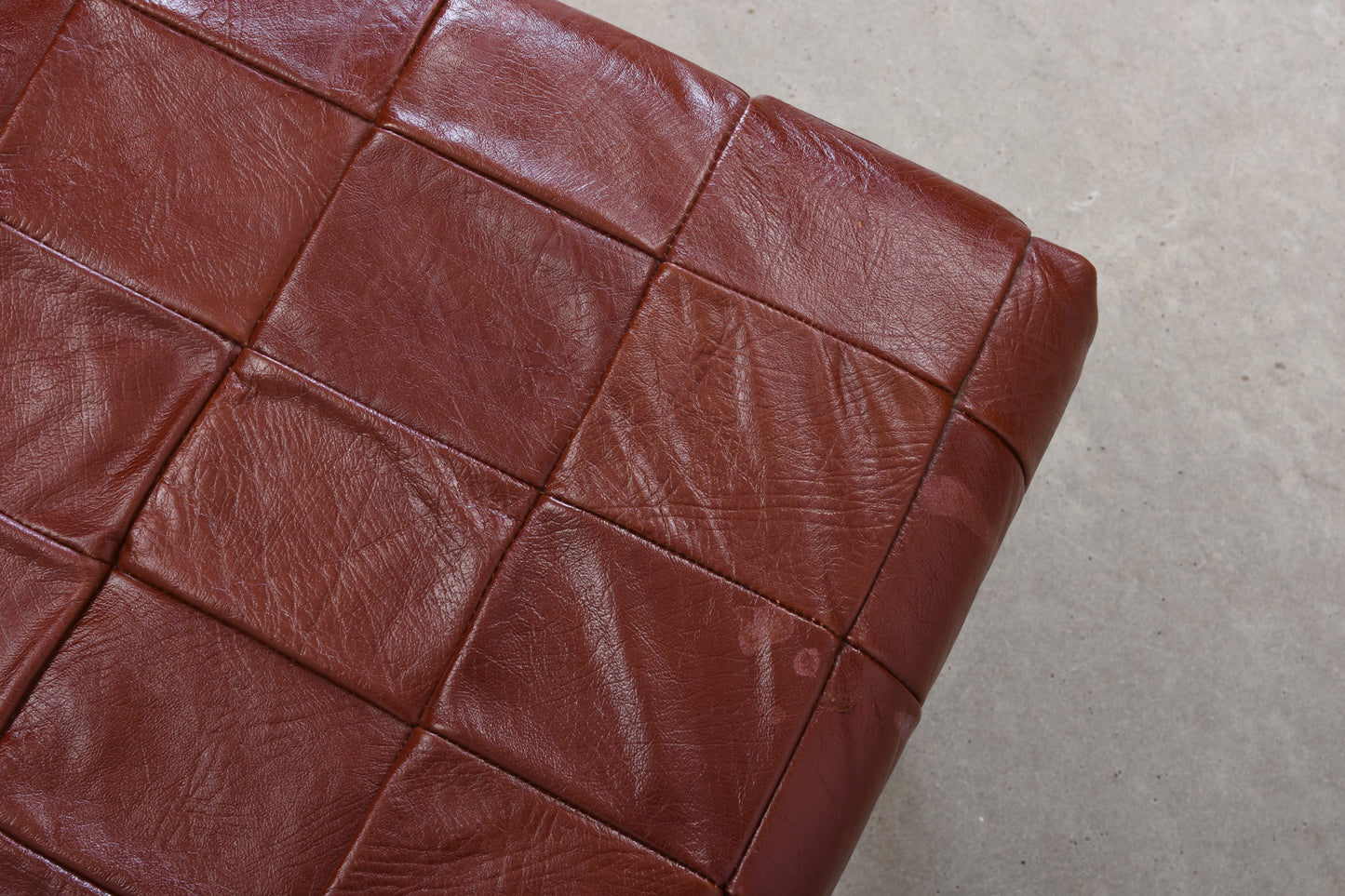 1960s patchwork leather foot stool no. 1