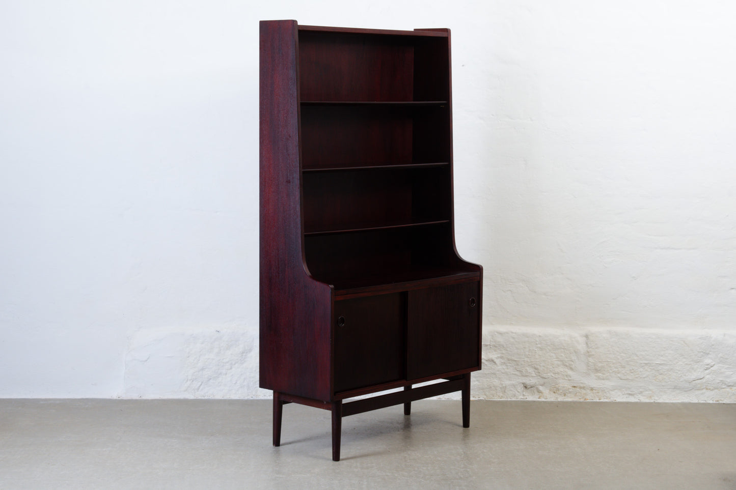 1960s stained oak bookcase by Johannes Sorth