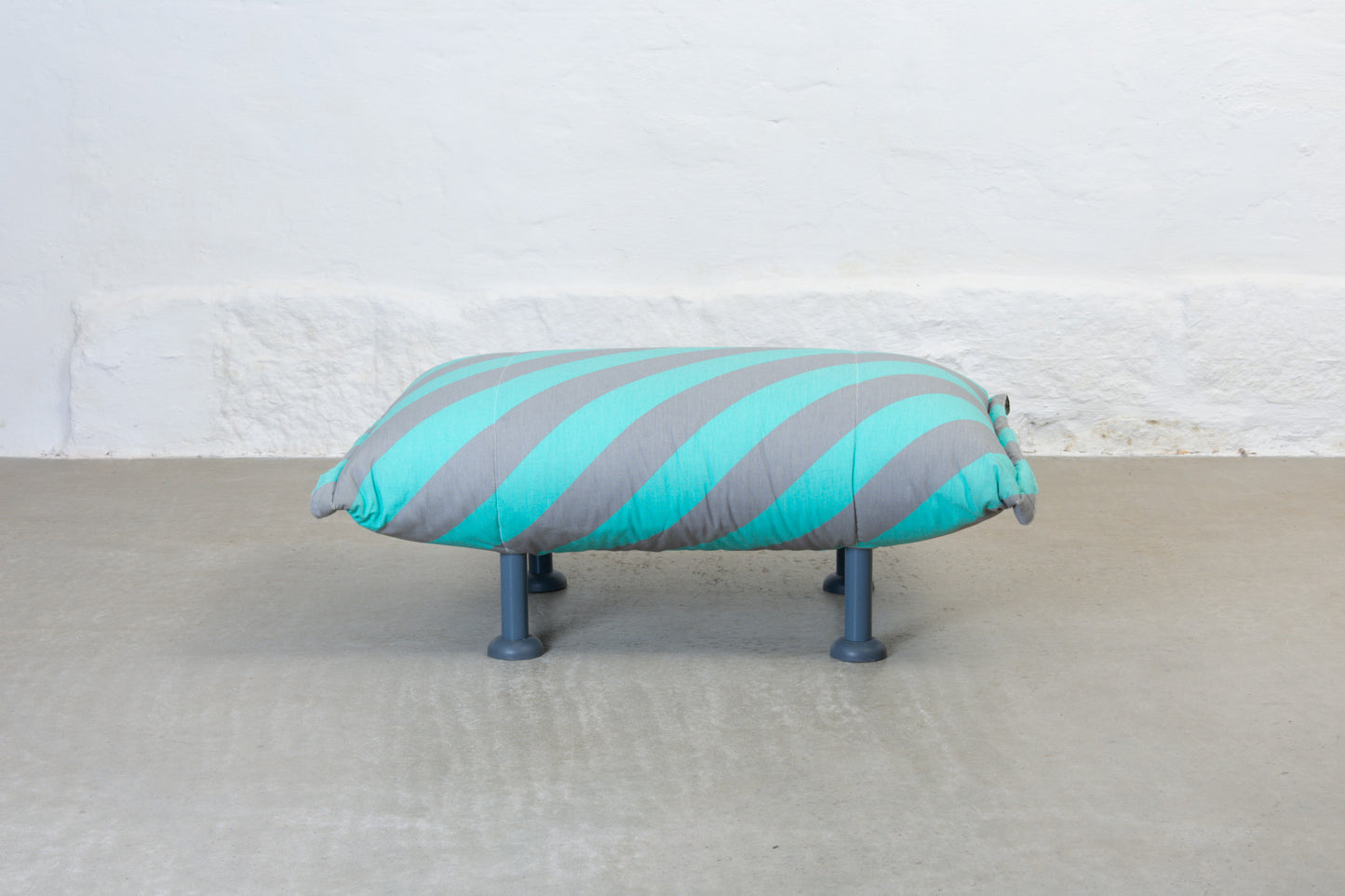 1980s striped ottoman