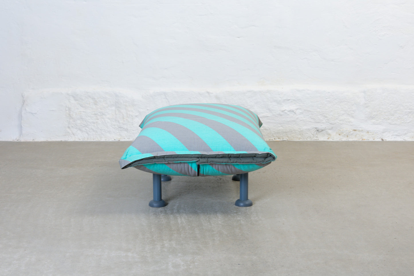 1980s striped ottoman