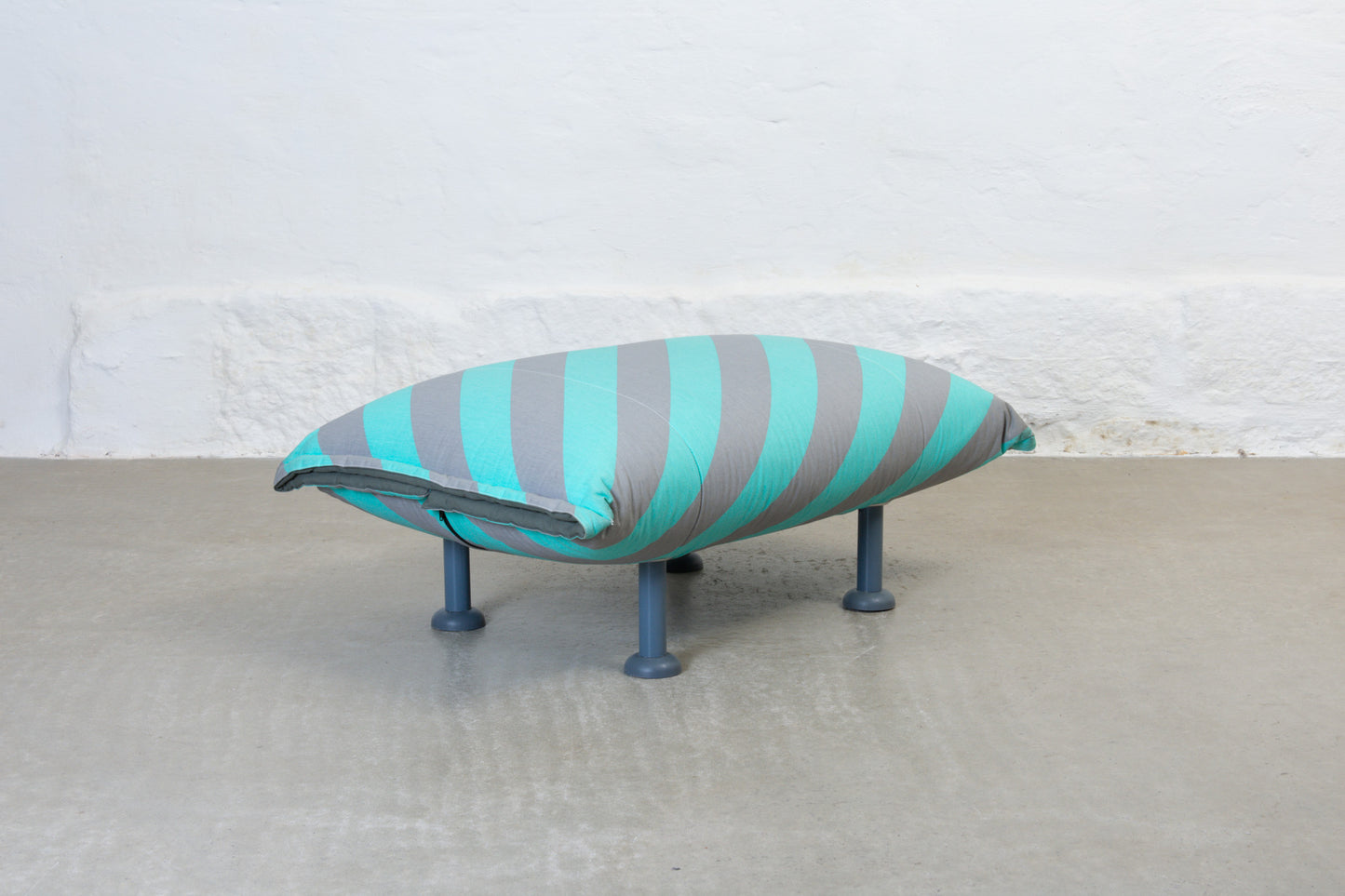 1980s striped ottoman
