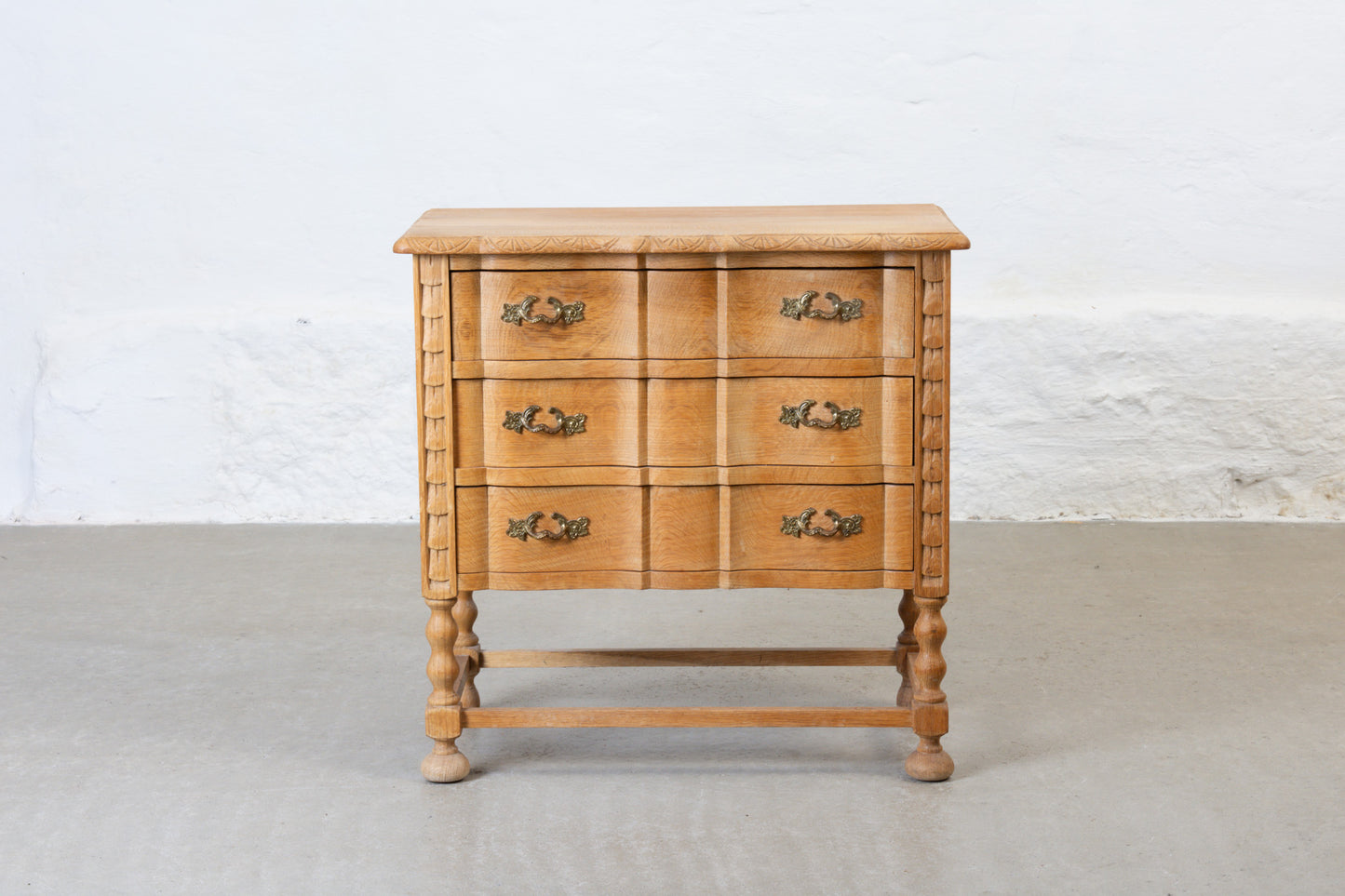 1970s low oak chest