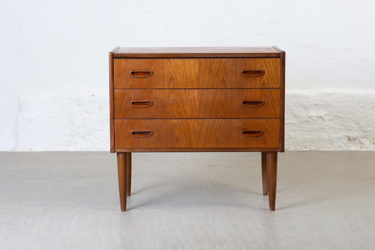 1960s short teak chest of drawers