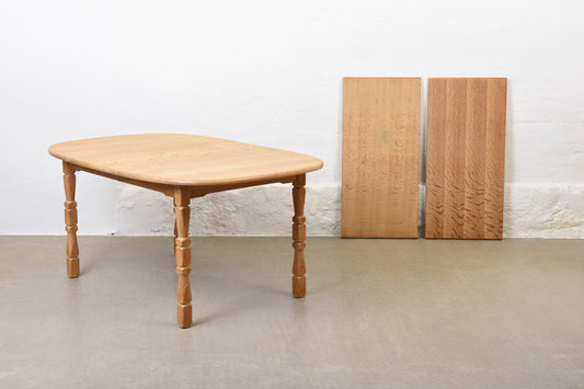 1970s extending oak dining table by Henning Kjærnulf