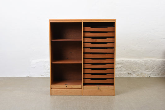 1960s oak archive cabinet