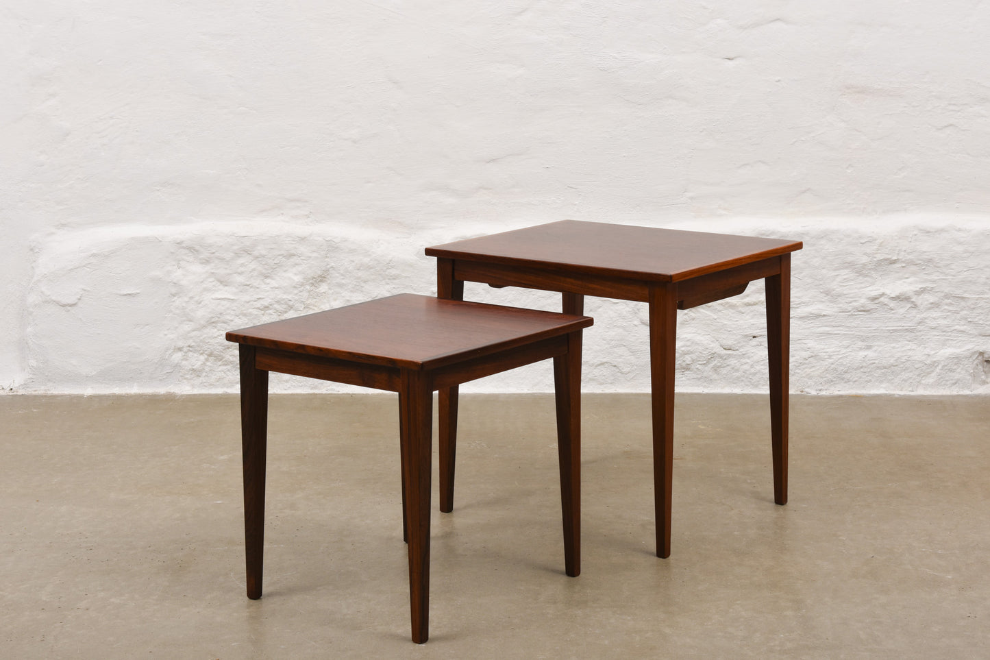1960s nest of tables in rosewood