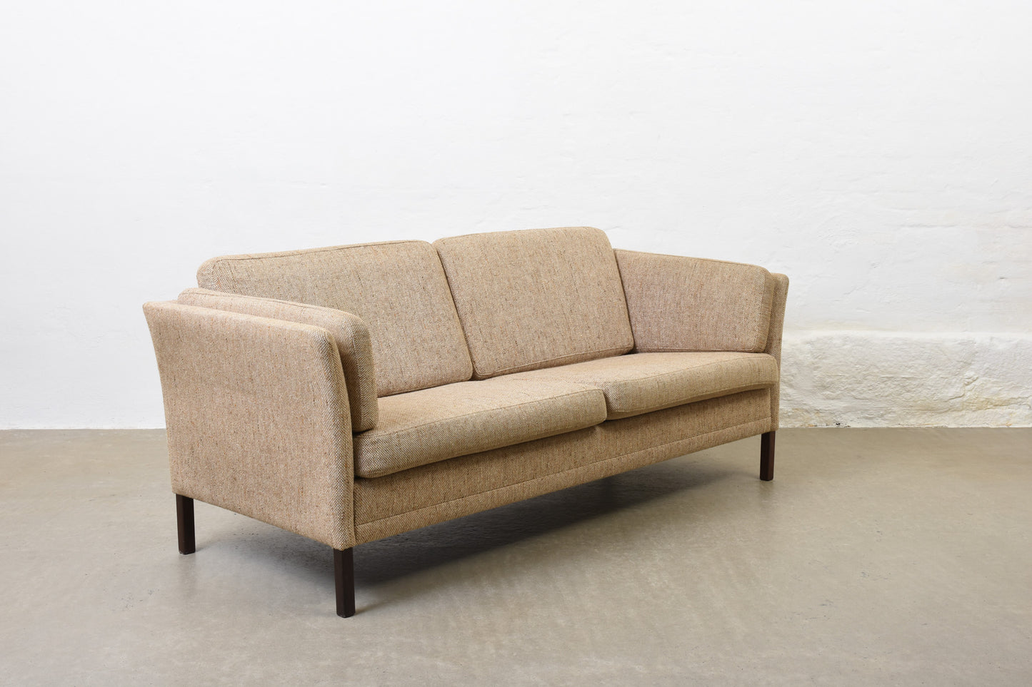 1980s Danish wool two and a half seater