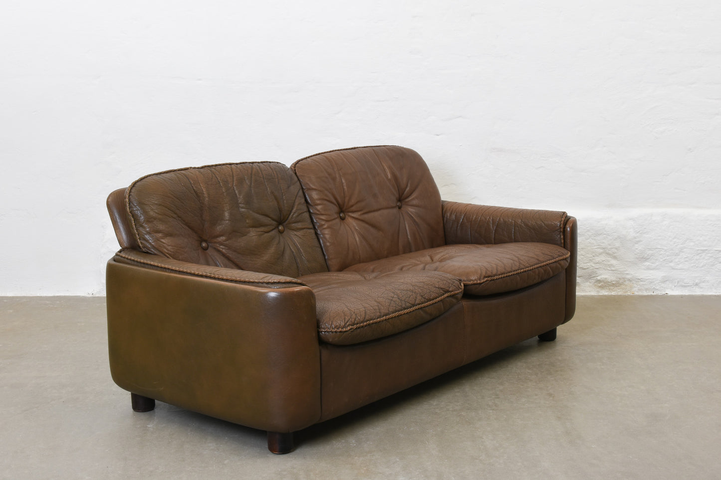 1970s leather two seater by Vatne Möbler