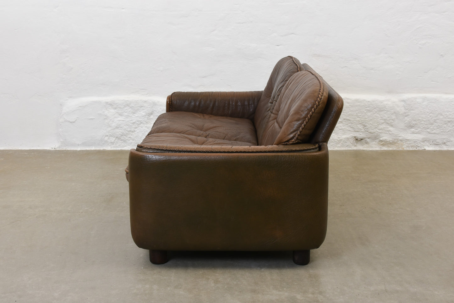 1970s leather two seater by Vatne Möbler