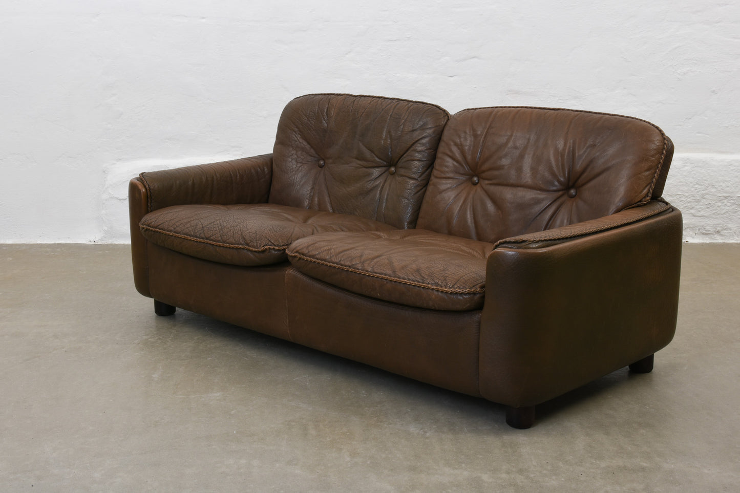 1970s leather two seater by Vatne Möbler