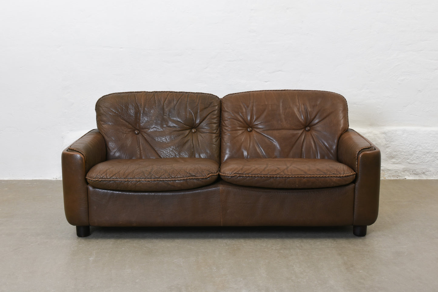 1970s leather two seater by Vatne Möbler