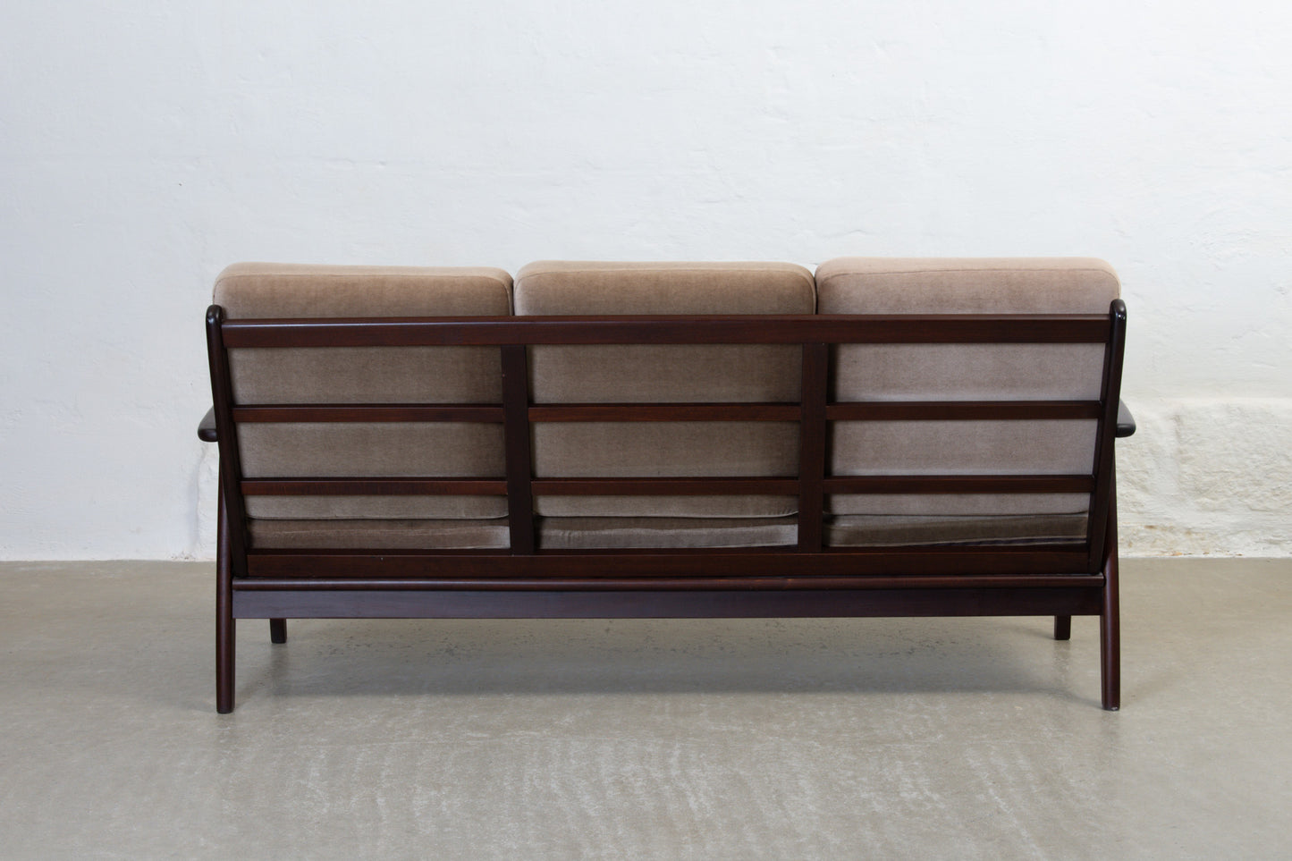 Choose your own fabric: 1960s Danish beech three seater