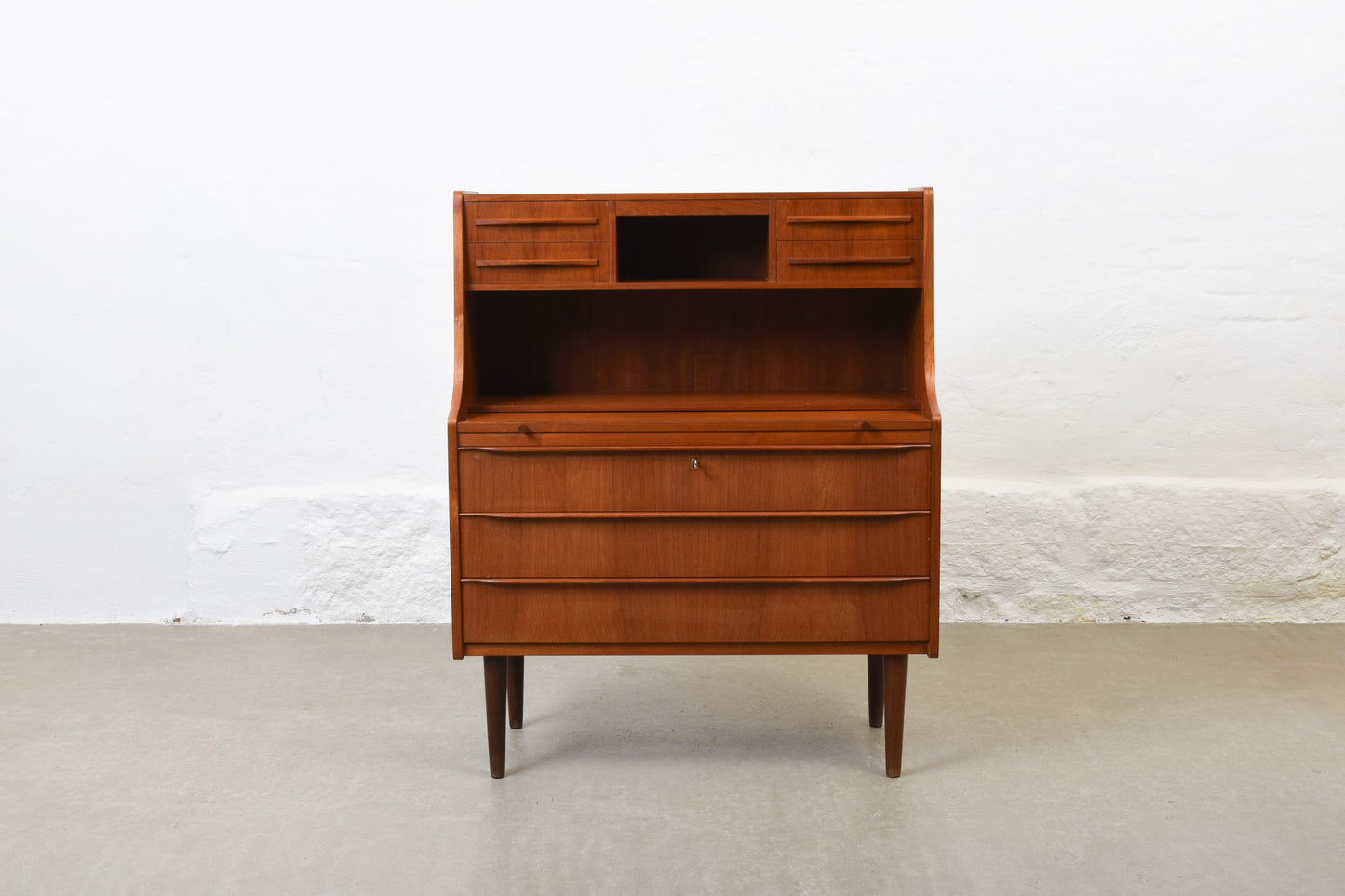 1960s teak bureau with hidden mirror