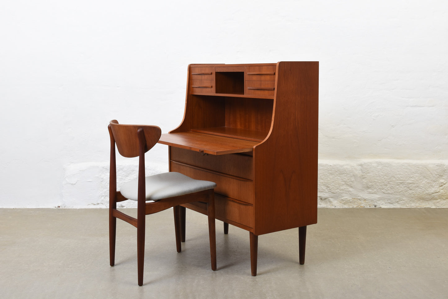 1960s teak bureau with hidden mirror