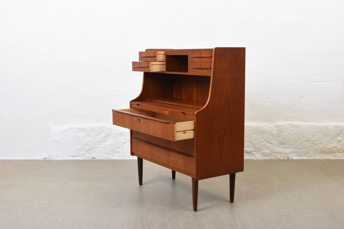 1960s teak bureau with hidden mirror