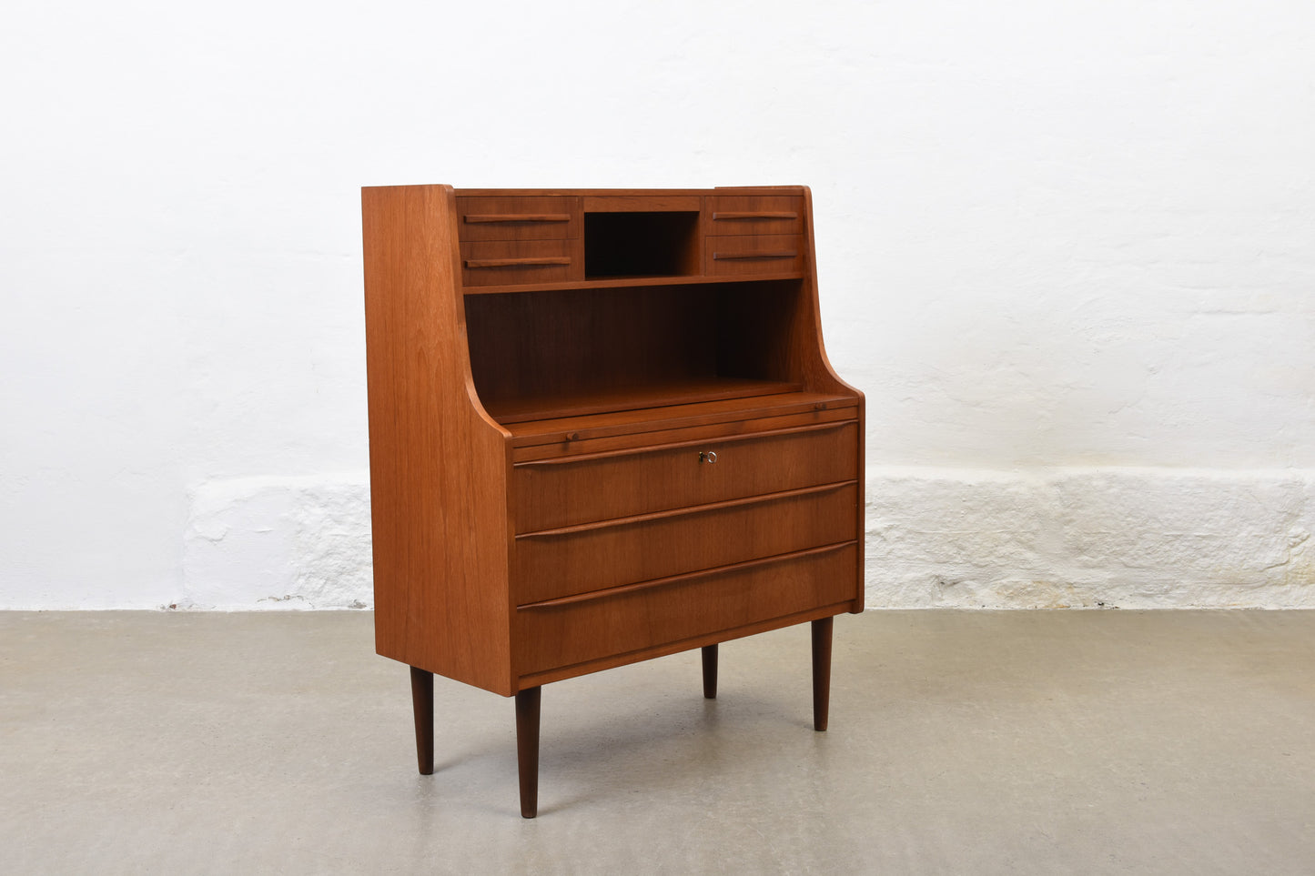 1960s teak bureau with hidden mirror