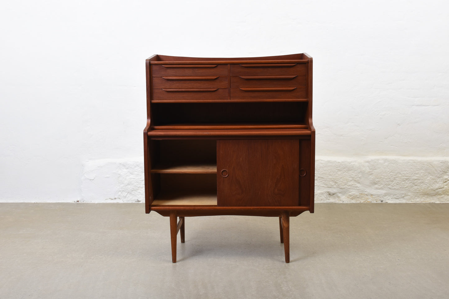 1960s teak secretary