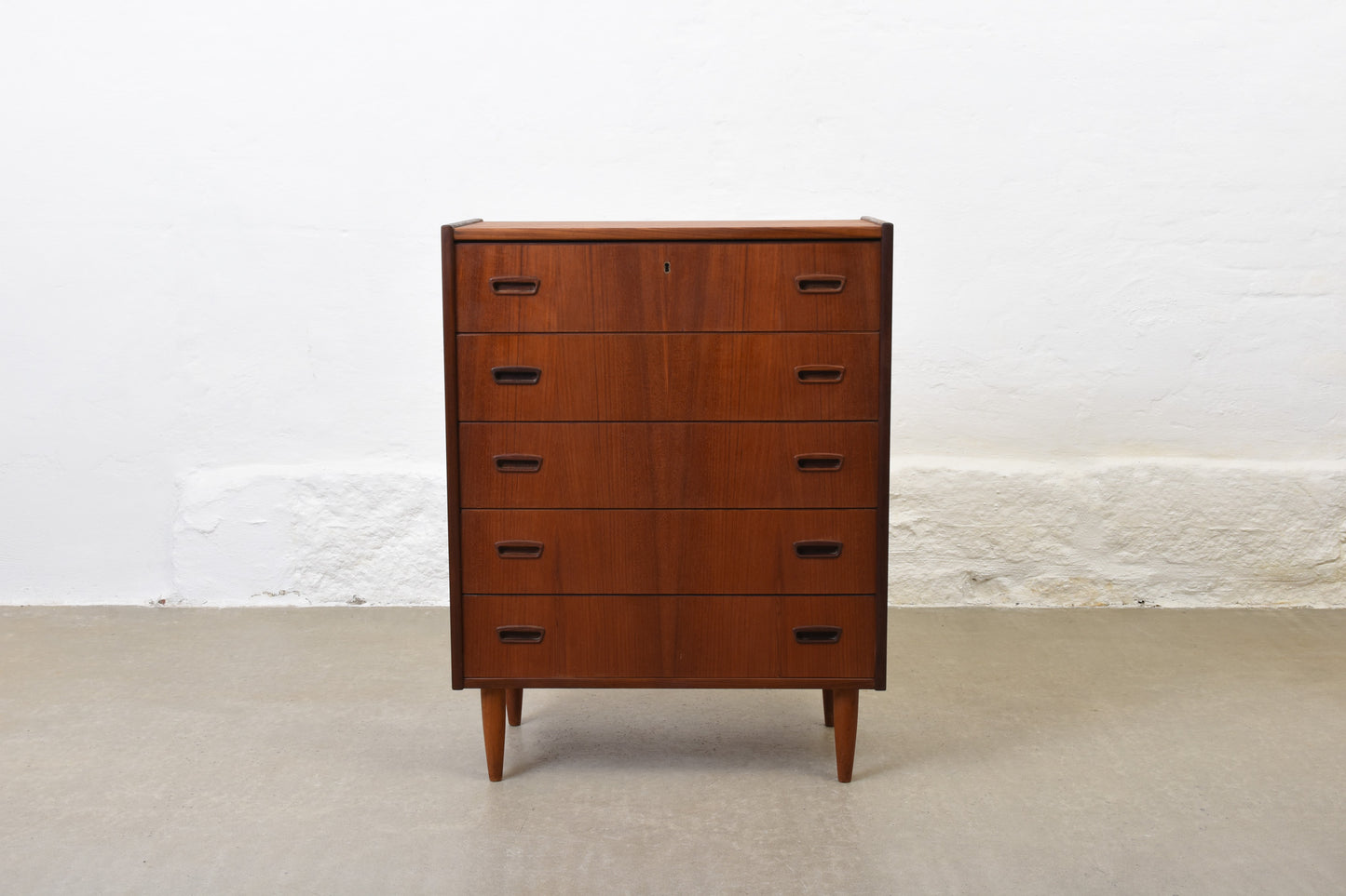 1960s chest of five drawers in teak