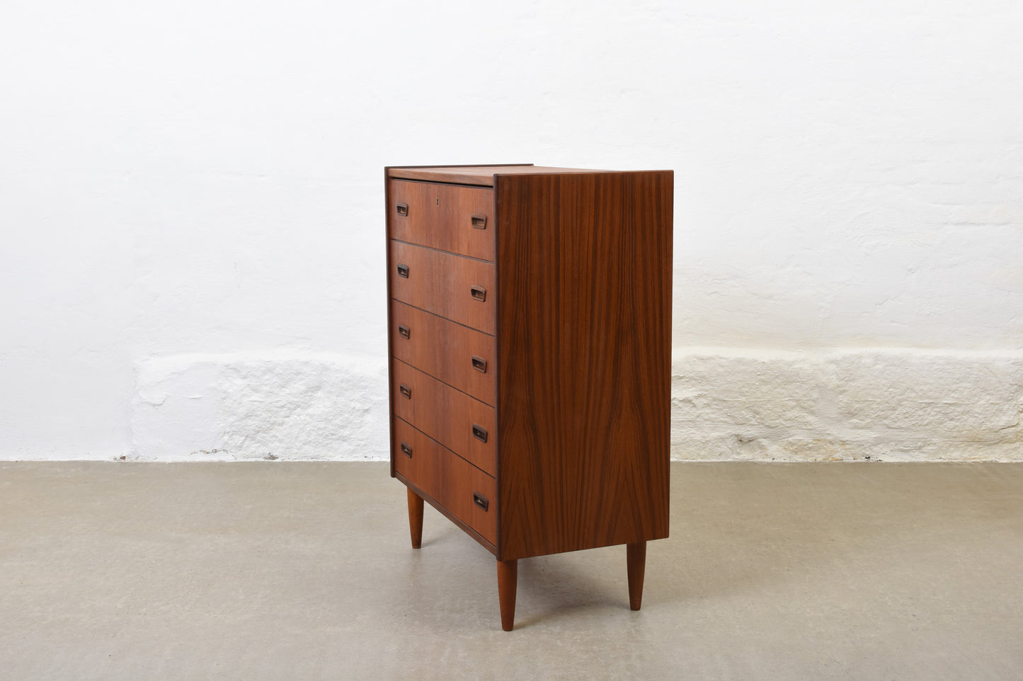 1960s chest of five drawers in teak
