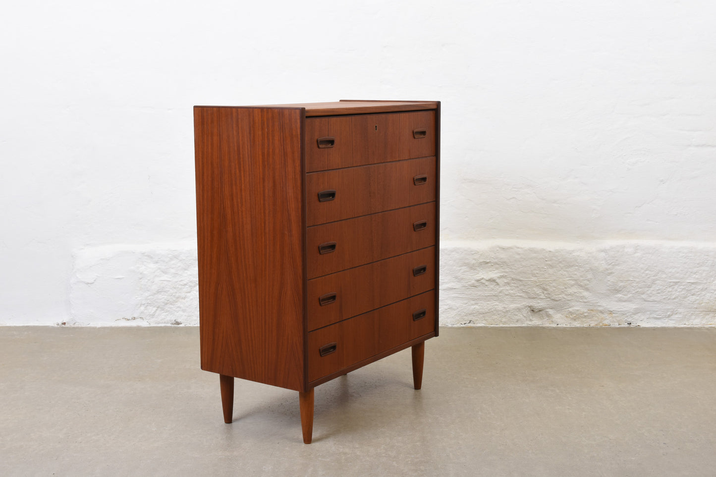 1960s chest of five drawers in teak