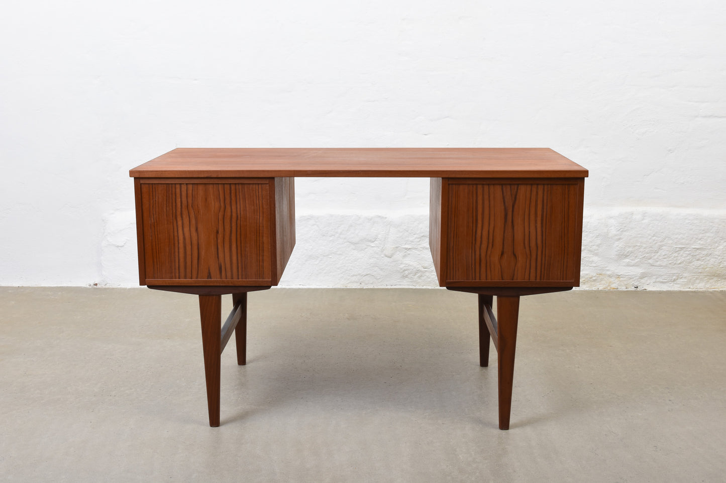 1960s twin pedestal desk in teak