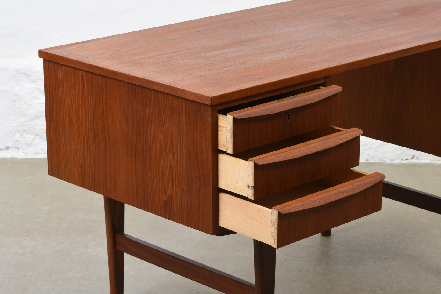 1960s twin pedestal desk in teak