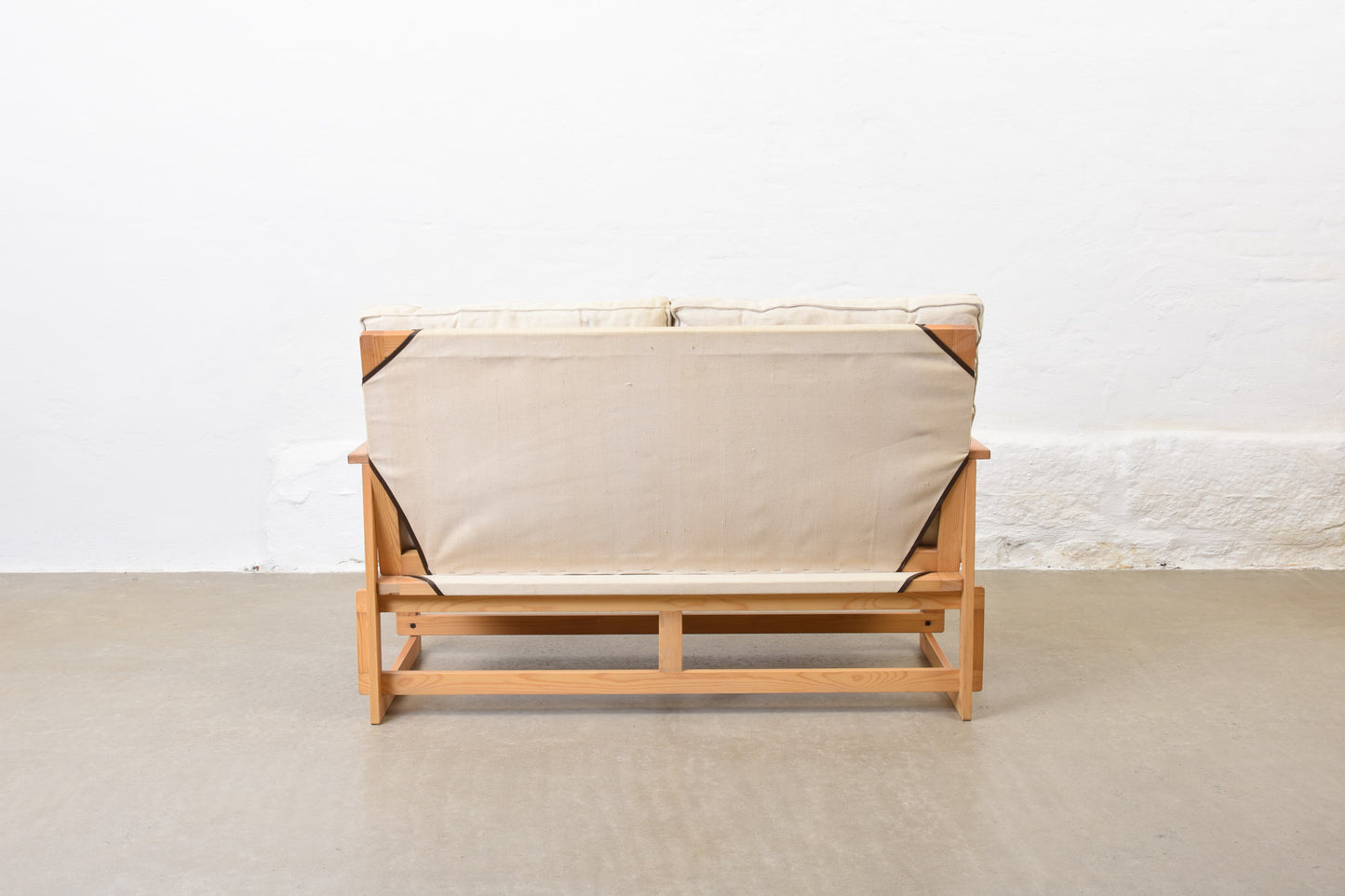 1970s pine and canvas sofa by Brio Ferie