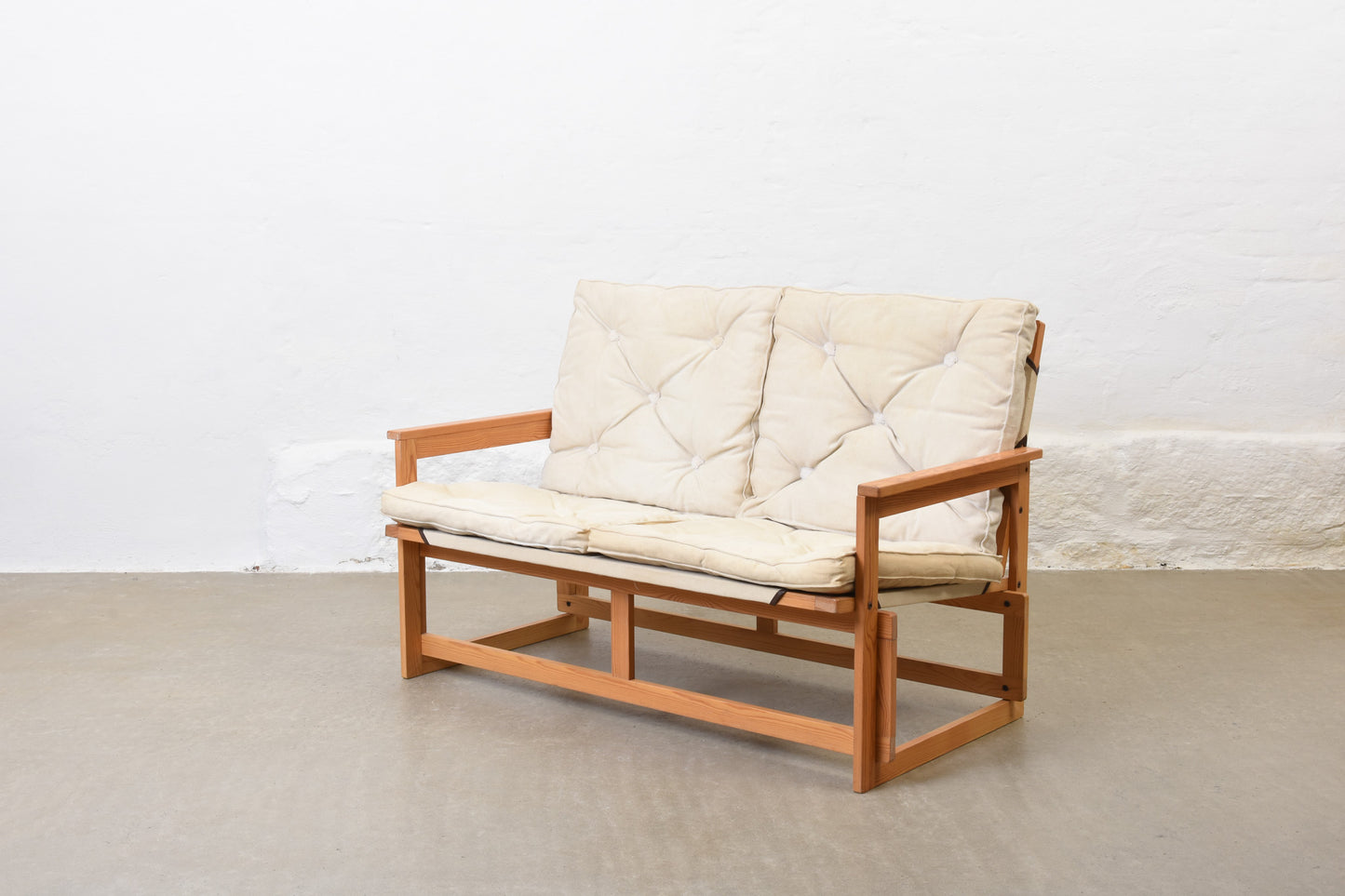 1970s pine and canvas sofa by Brio Ferie