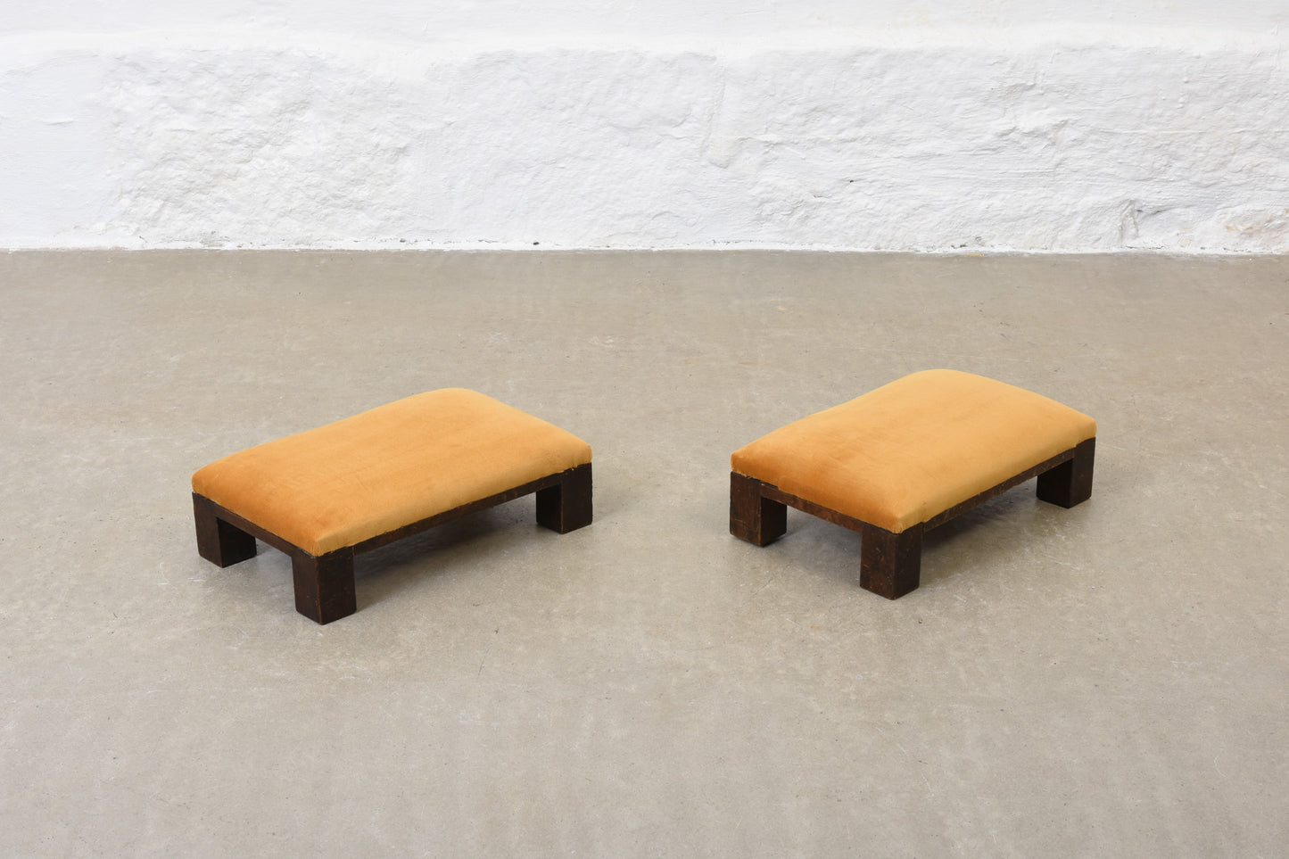 Newly reupholstered: 1930s foot/meditation stools in velvet