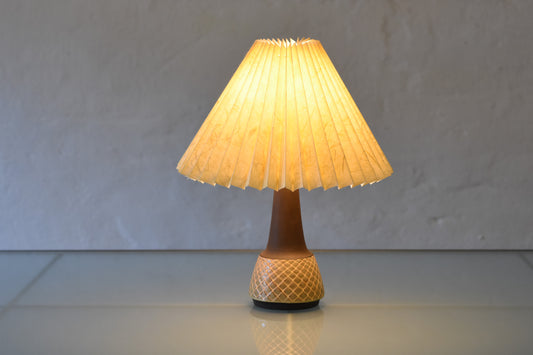 1960s ceramic table lamp with concertina shade