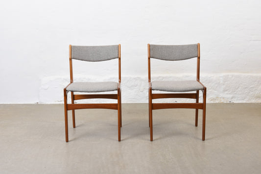 Newly reupholstered: 1960s teak + wool chairs by Nova