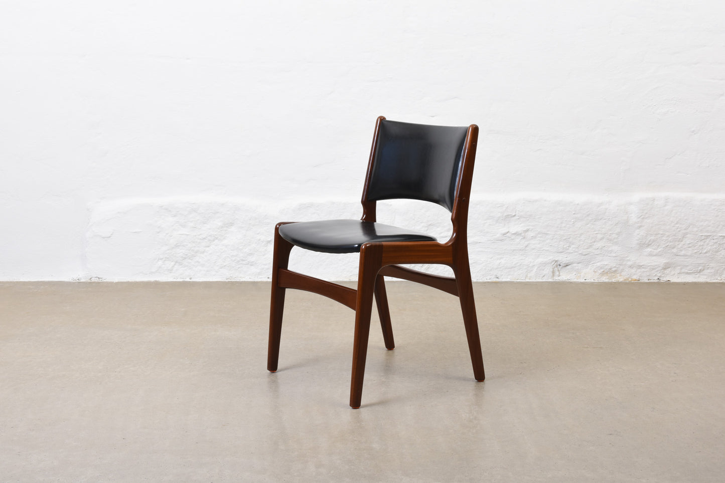 Set of four 1960s teak + vinyl chairs by Anderstrup Møbelfabrik