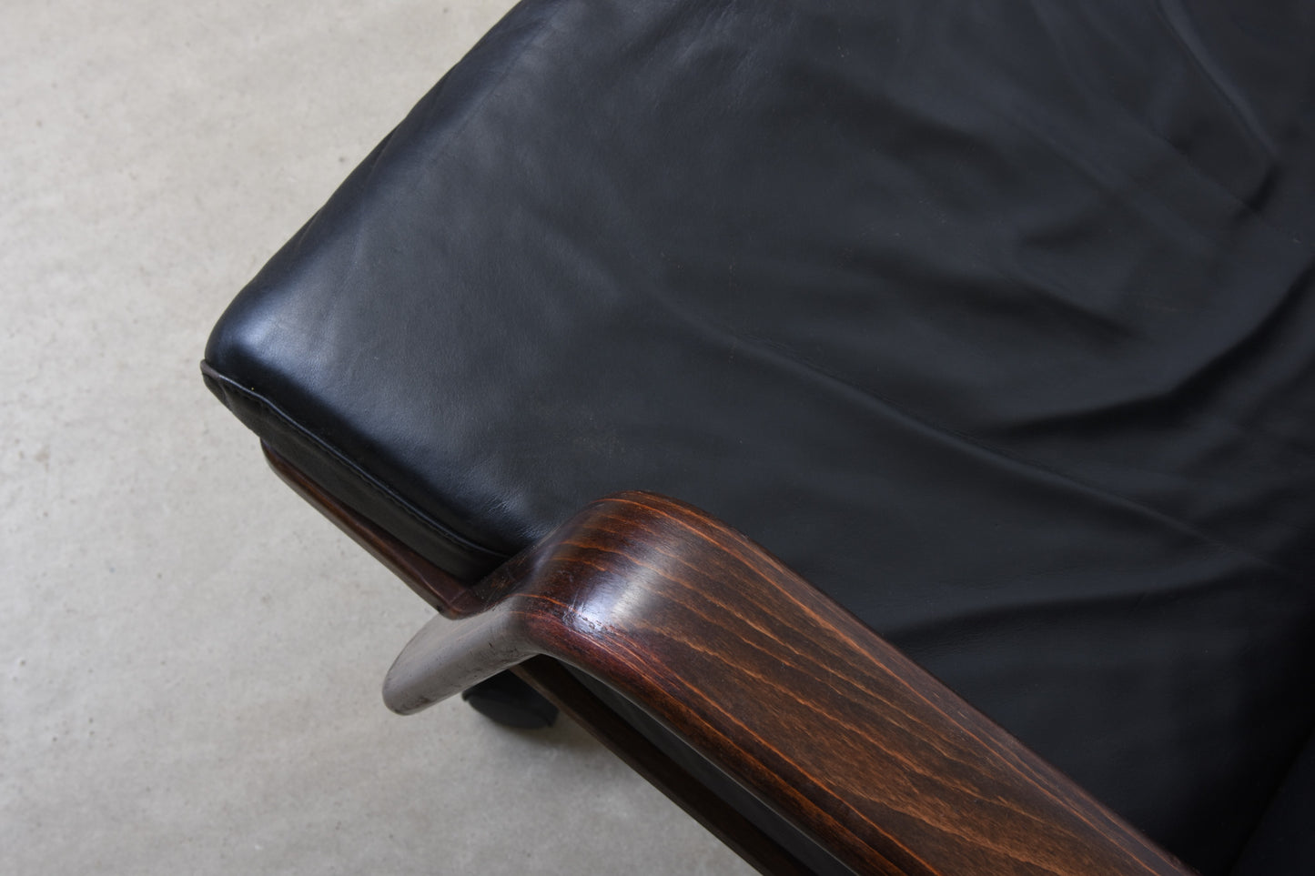 1970s leather + beech desk chair by Karl-Erik Ekselius