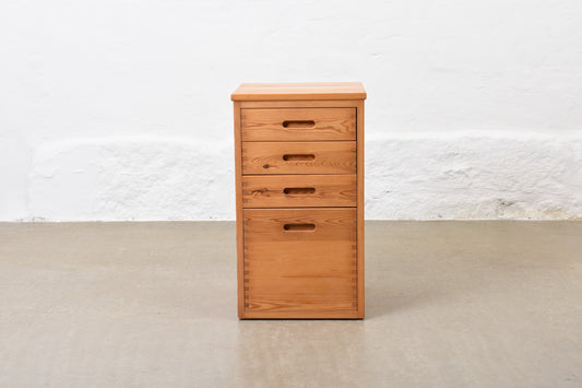 1970s pine drawer pedestal