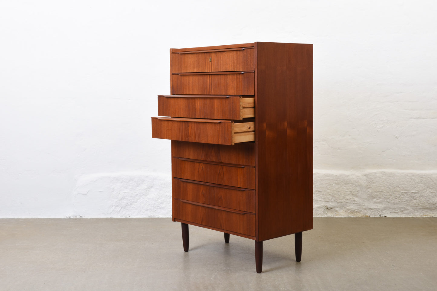 1960s teak chest of eight drawers