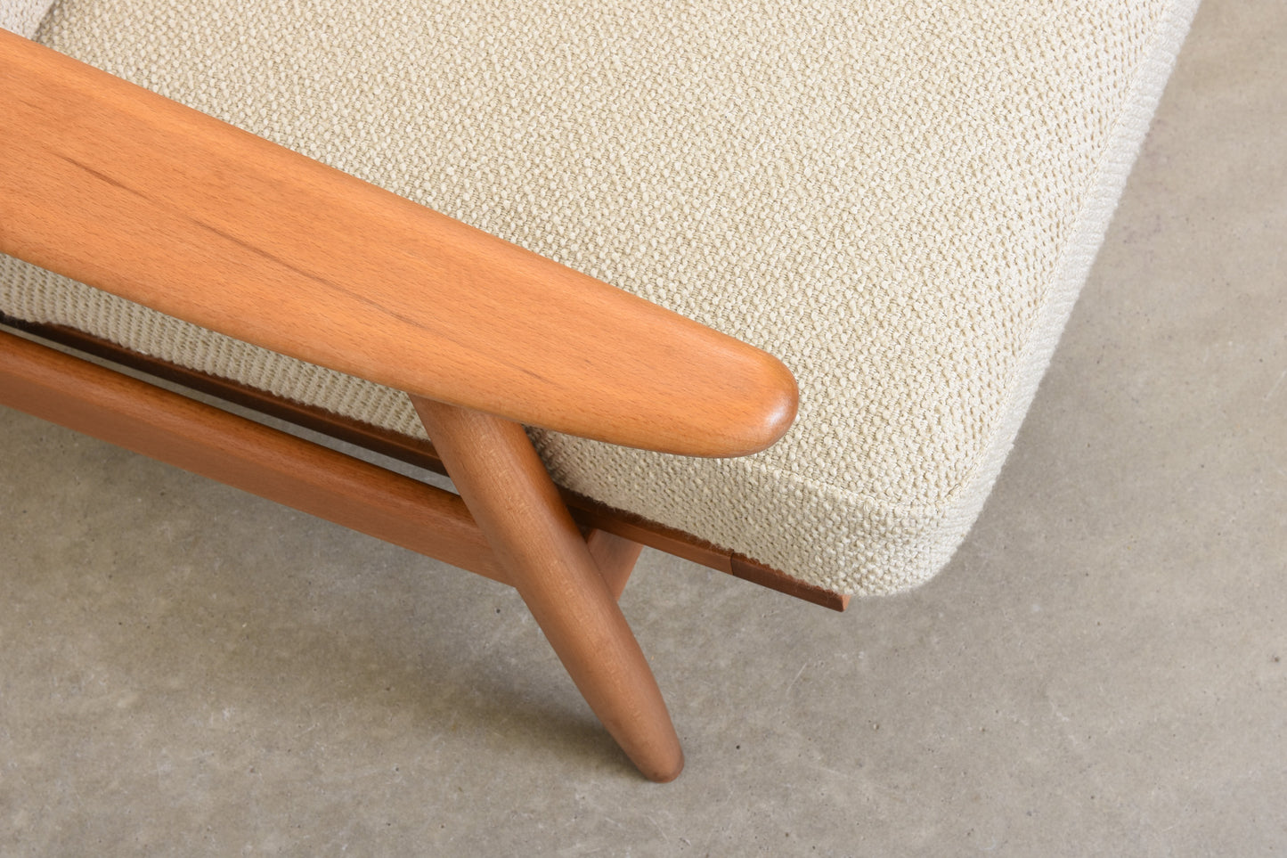 Newly reupholstered: 1960s Danish beech lounger