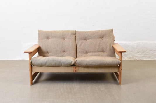 1960s two seater in oak + wool