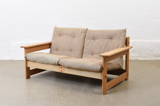 1960s two seater in oak + wool