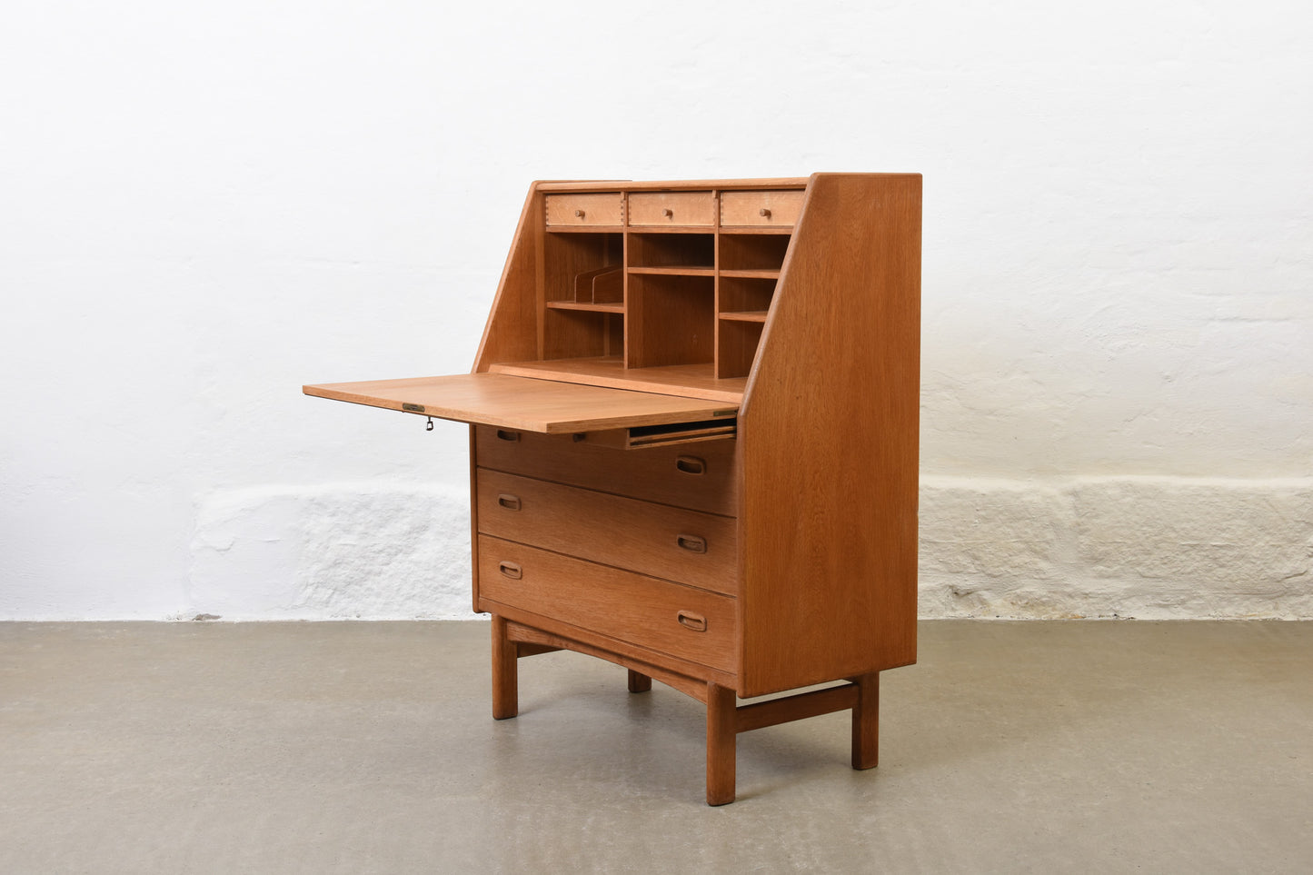 1960s oak secretary by Bernhard Pedersen & Søn