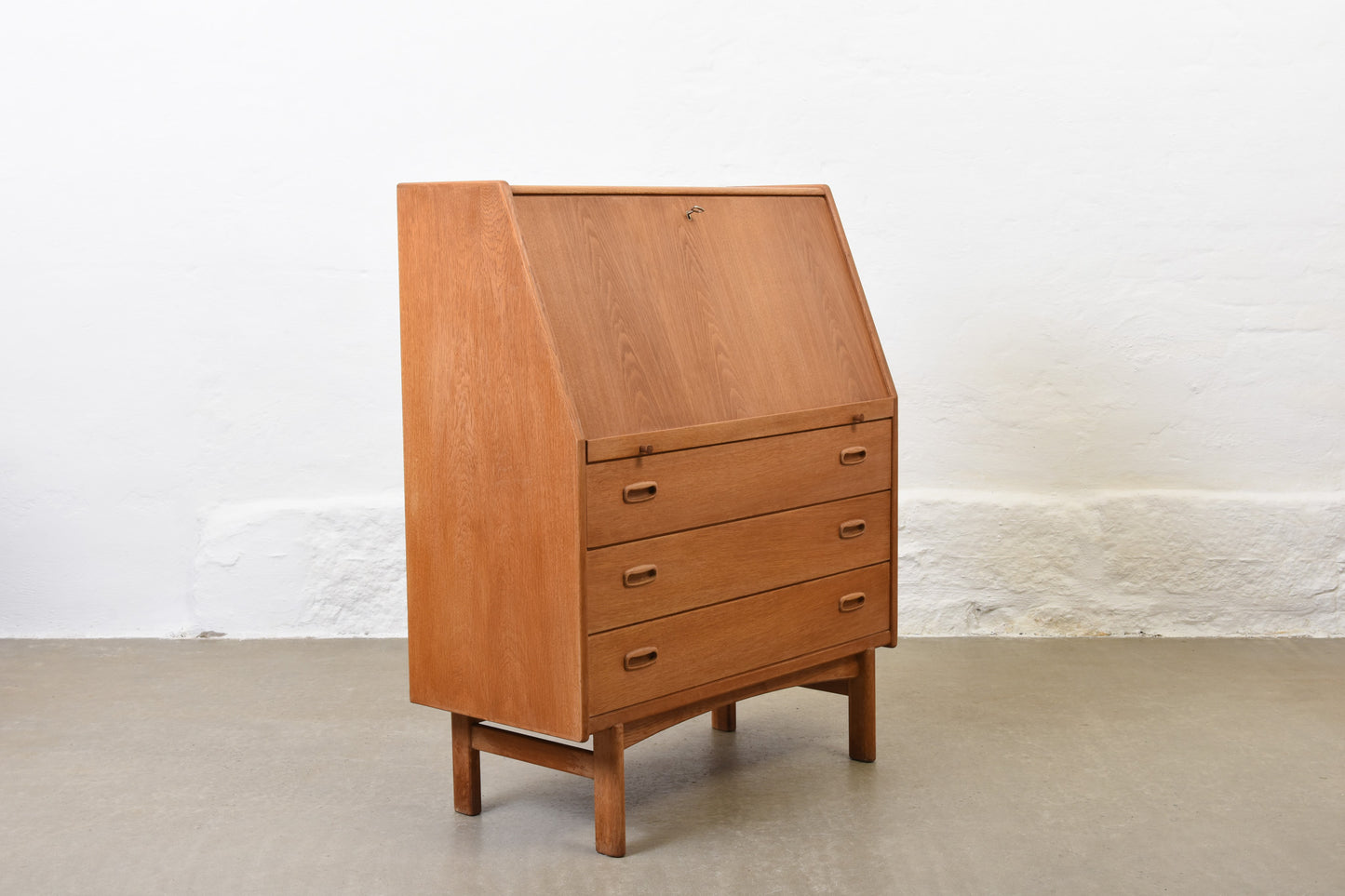 1960s oak secretary by Bernhard Pedersen & Søn