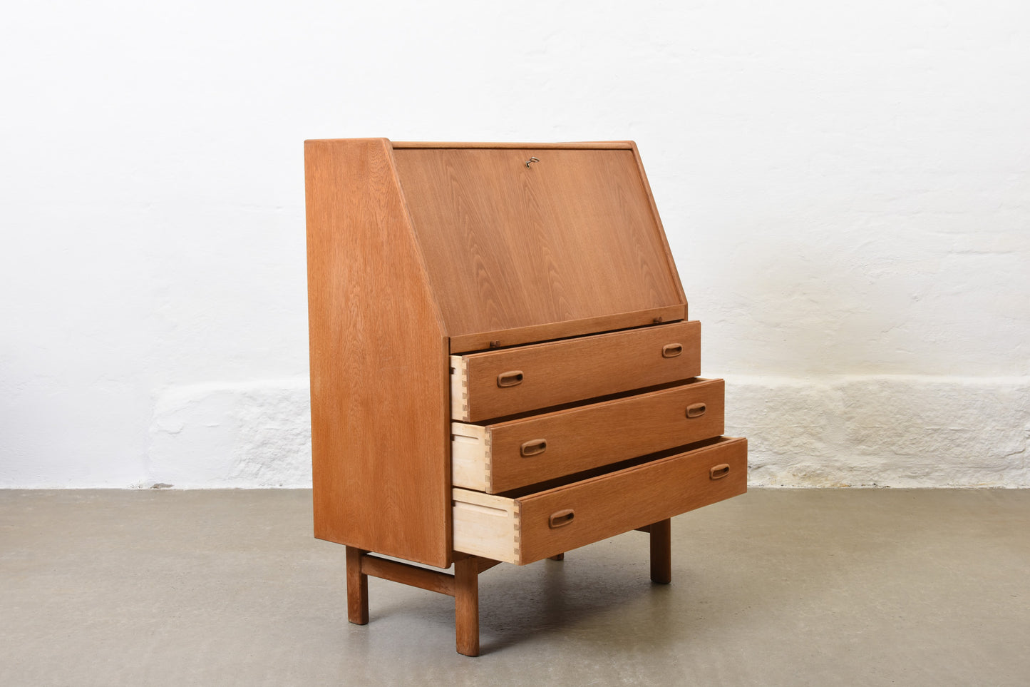 1960s oak secretary by Bernhard Pedersen & Søn