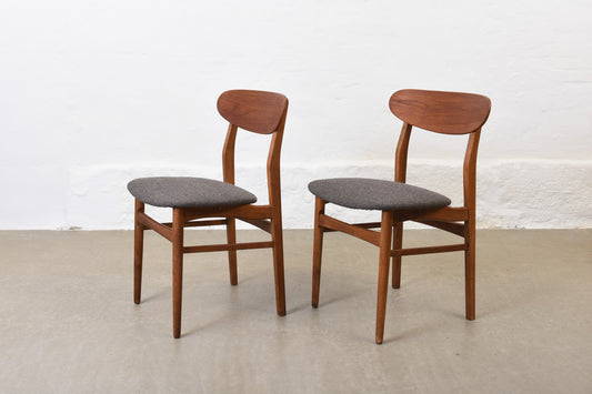 Two available: 1960s teak + oak dining chairs - Selection #1