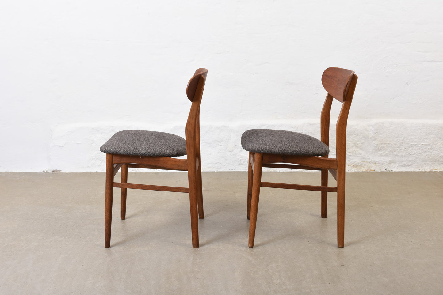 Two available: 1960s teak + oak dining chairs - Selection #1