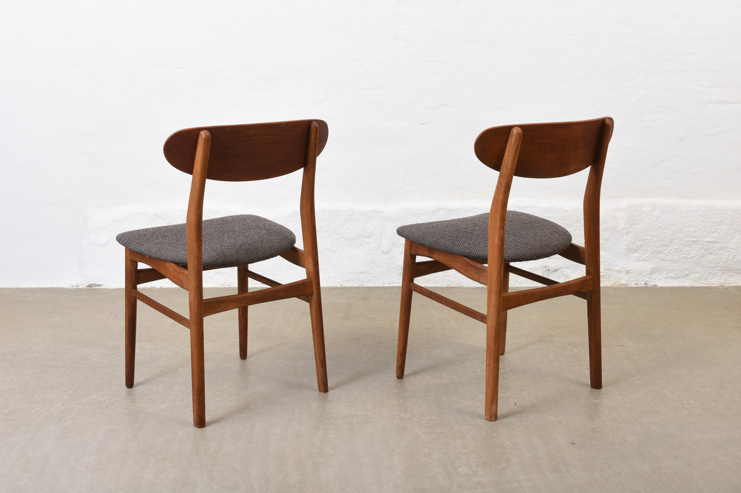 Two available: 1960s teak + oak dining chairs - Selection #1