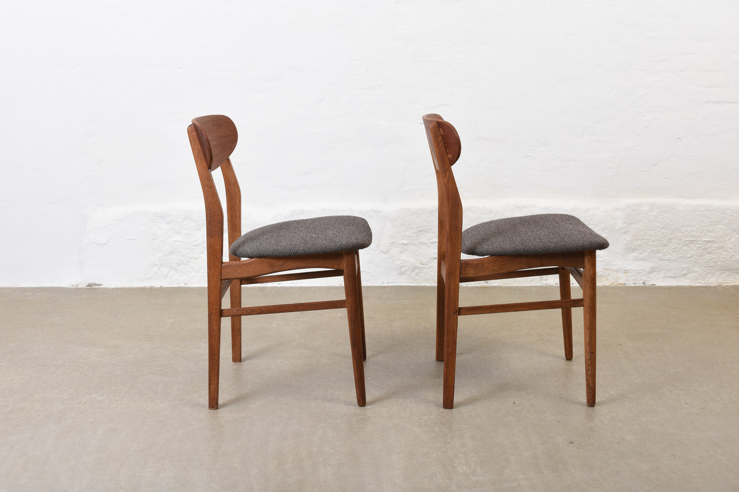 Two available: 1960s teak + oak dining chairs - Selection #1