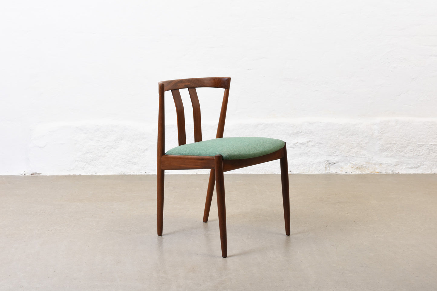 Two available: 1960s teak dining chairs by Kai Kristiansen