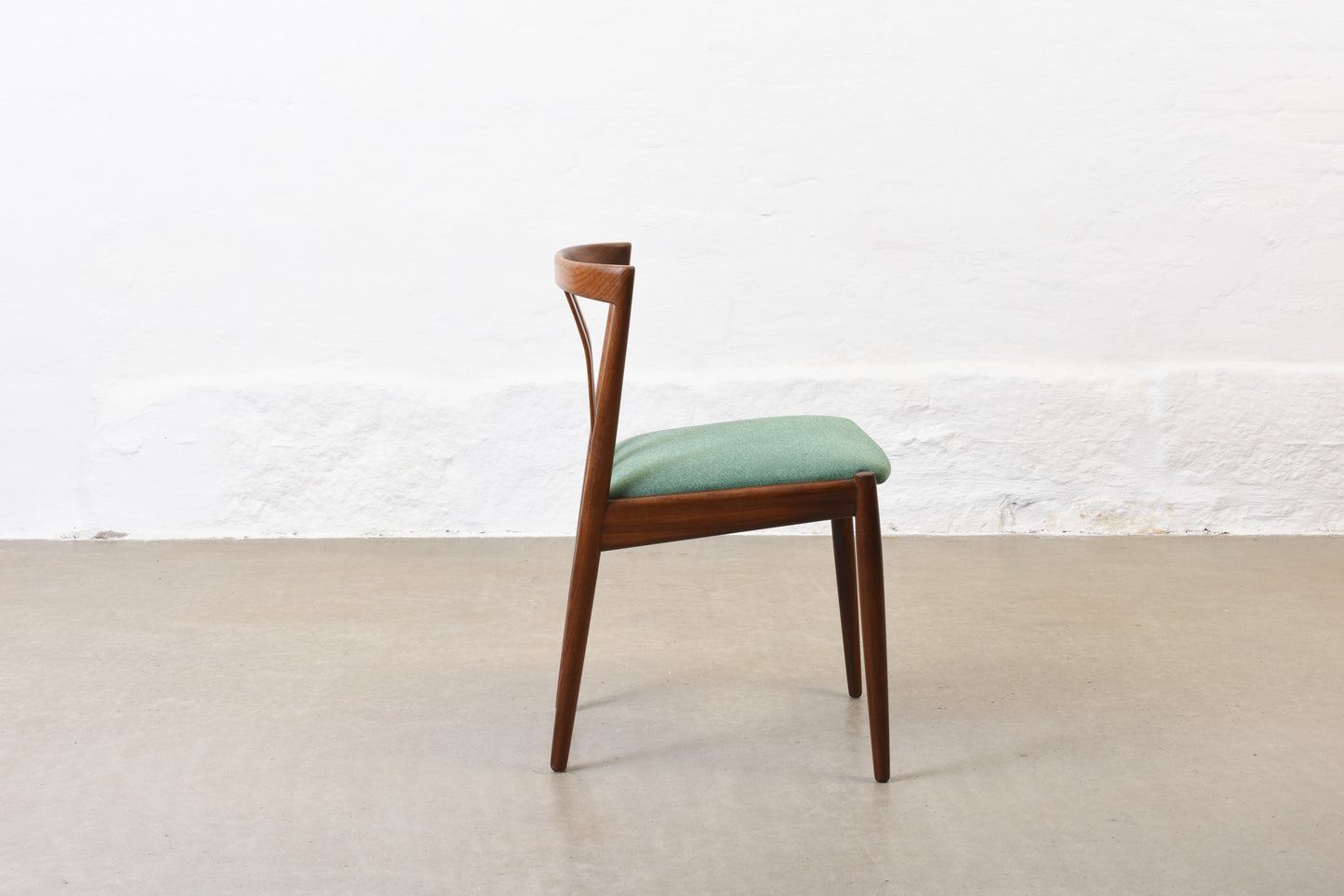 Two available: 1960s teak dining chairs by Kai Kristiansen