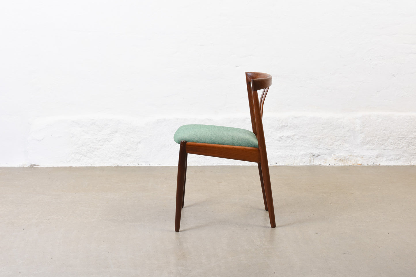 Two available: 1960s teak dining chairs by Kai Kristiansen