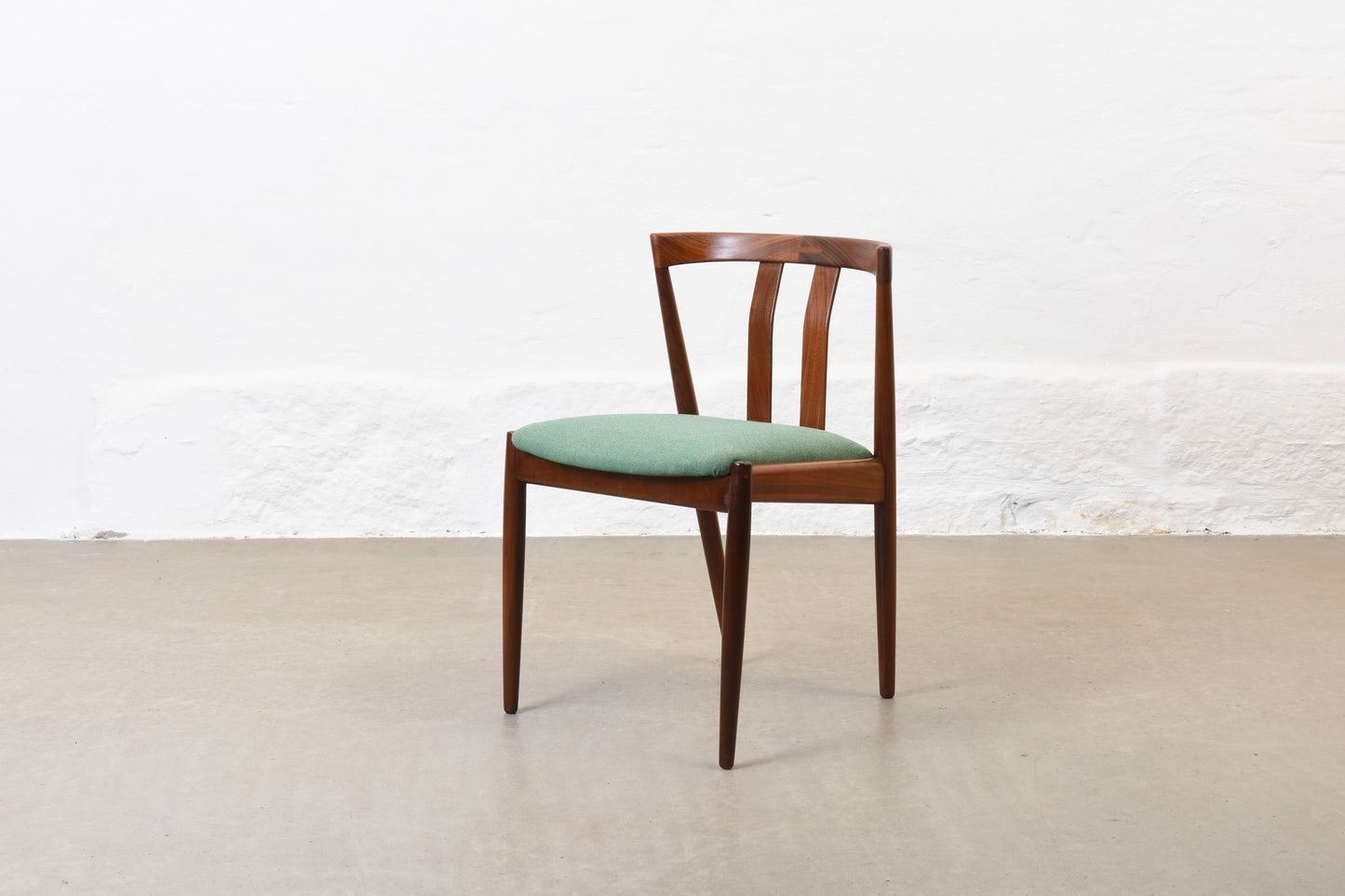 Two available: 1960s teak dining chairs by Kai Kristiansen