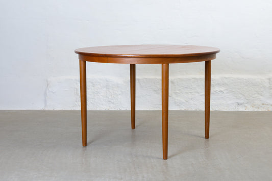 1960s extending dining table in teak -110D cm